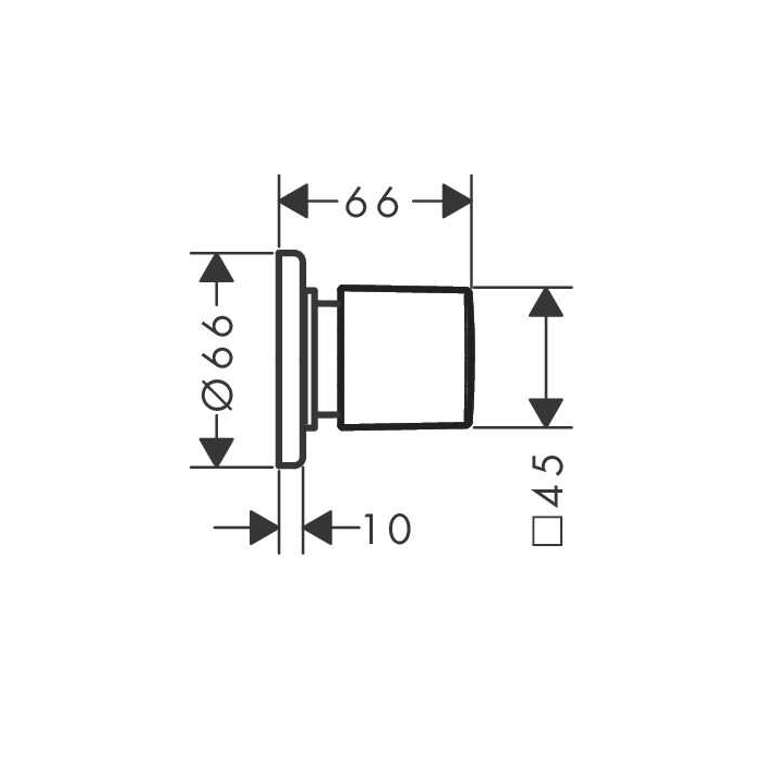 Hansgrohe Metris Запорный вентиль, встраиваемый, цвет: шлифованный черный хром