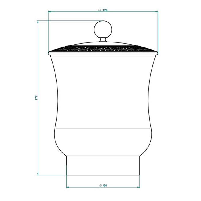 THG MARQUISE NOIR DECOR OR Китайская лакированная коробка с белой керамической крышкой Ø126 мм., middle size, декор черный/золото, цвет: золото
