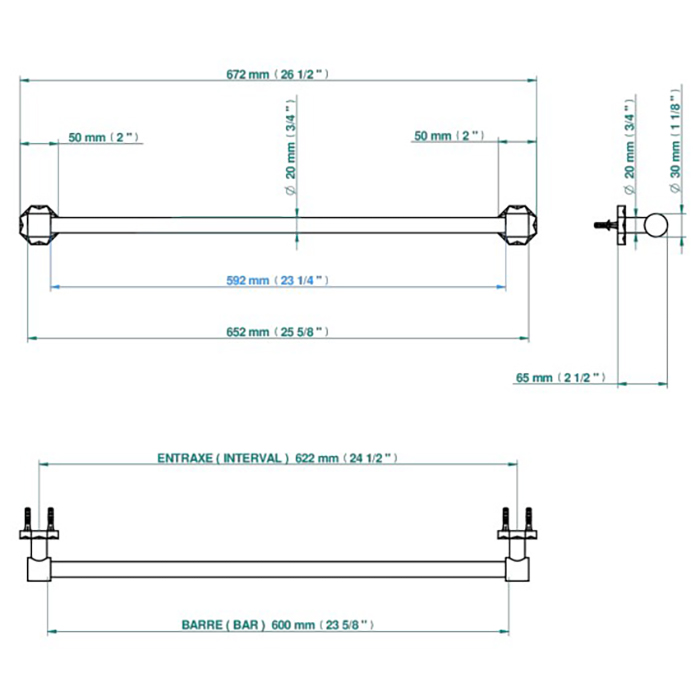  THG Nihal Porcelaine Ivoire Полотенцедержатель 60см., подвесной, цвет: Soft gold