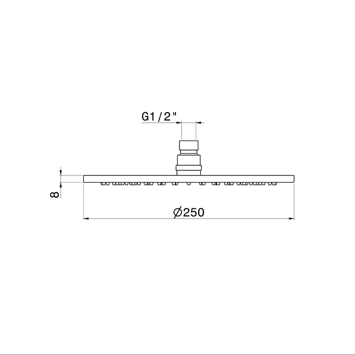 Newform Head Showers Верхний душ 25см, настенный/потолочный, h=8мм, цвет: PVD brushed gun metal