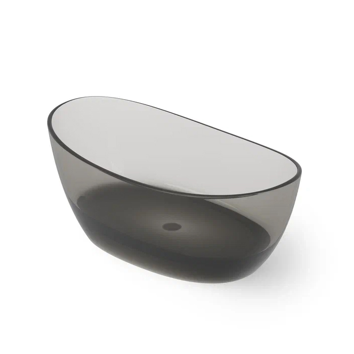 Dea Design Elegant Ванна 163x85x64см., отдельностоящая, Glasstech, прозрачная смола, цвет: Smoky Black R4