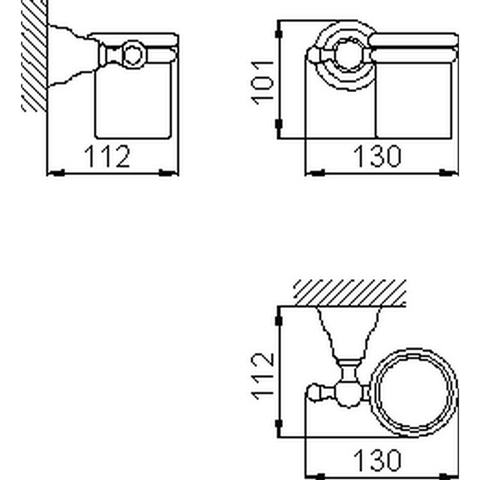 HUBER Croisette Стакан подвесной, цвет: никель матовый/керамика