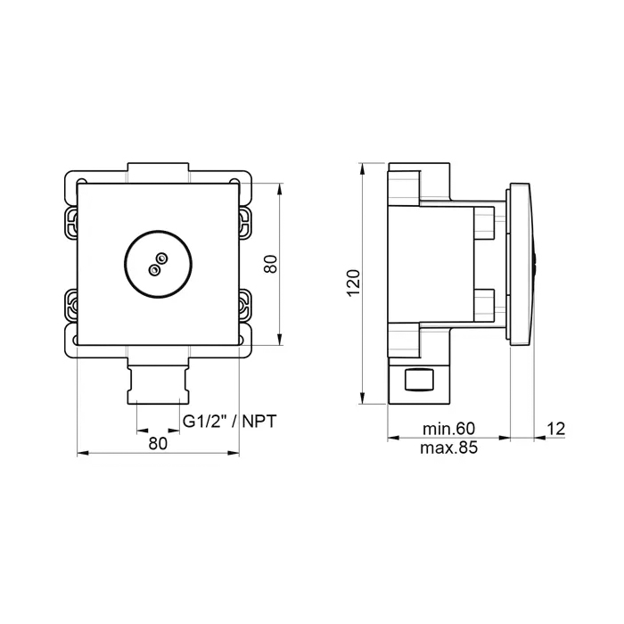 Almar Spin Square Форсунка встраиваемая, вращающаяся, цвет: High Brass Brushed PVD