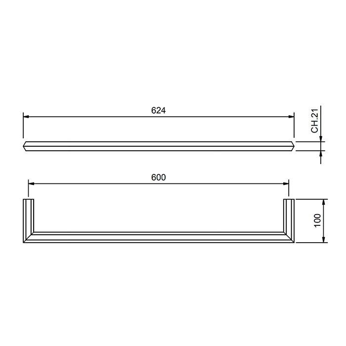 Fantini Venezia Полотенцедержатель 60см., подвесной, цвет: Matt Gun Metal PVD