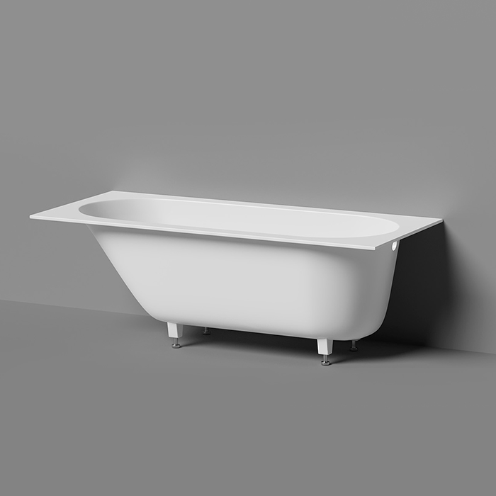 Salini Lofo Ванна 168.8х74.2х59см., встраиваемая, Solid Surface, без слив-перелива, с ножками, цвет: белый матовый