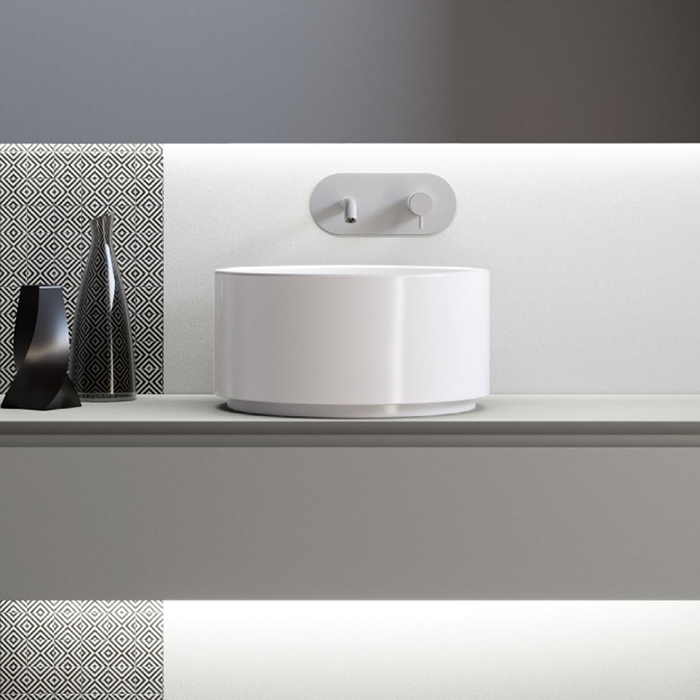 Kerasan Oke Раковина накладная 40хH20см., без отв., цвет: белый глянцевый