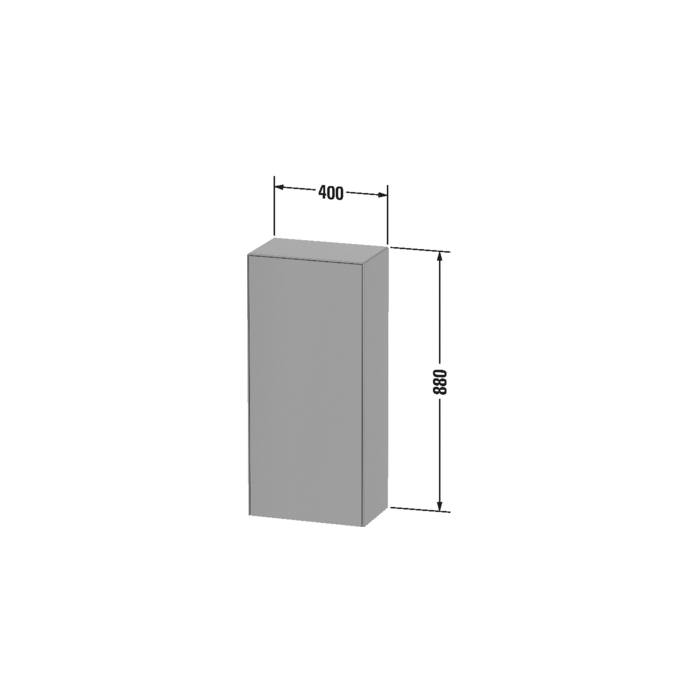 Duravit White Tulip Шкафчик подвесной 40x24х88см., 1 дверца, 2 стекл. полки, петли справа, цвет: белый высокоглянцевый