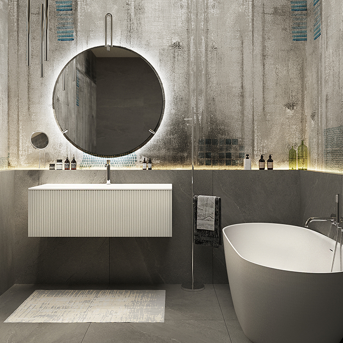 TW Shape комплект подвесной мебели 120х50см, с раковиной, с 1 выдвиж. ящиком с механизмом push-to-open, цвет: белый матовый RAL9003