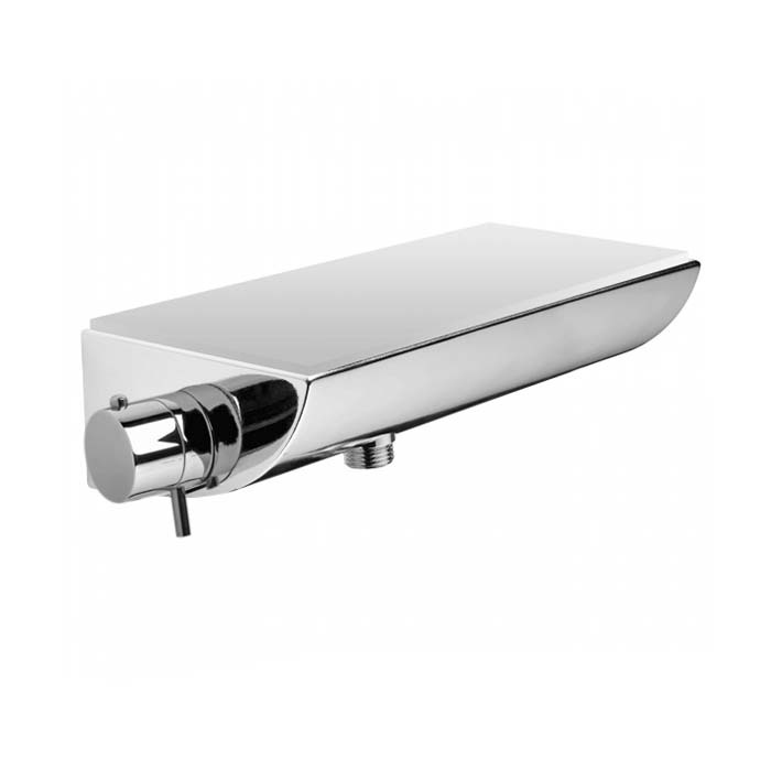 Bossini Oki Термостат для душа наружный в комплекте с подставкой и полкой из стекла, подключение 1/2”, цвет: хром