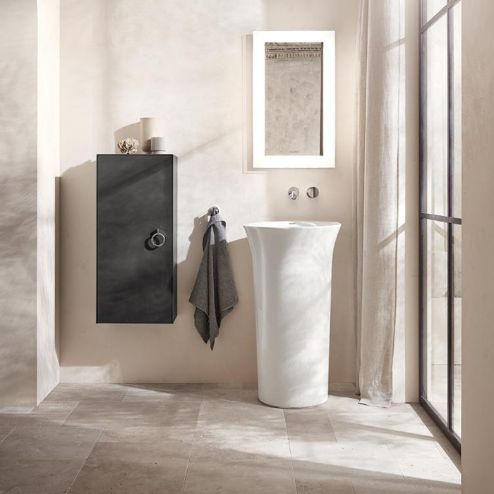 Duravit White Tulip Раковина напольная Ø50х h90см., без перелива, без отв., сифон, слив в стену, цвет: белый