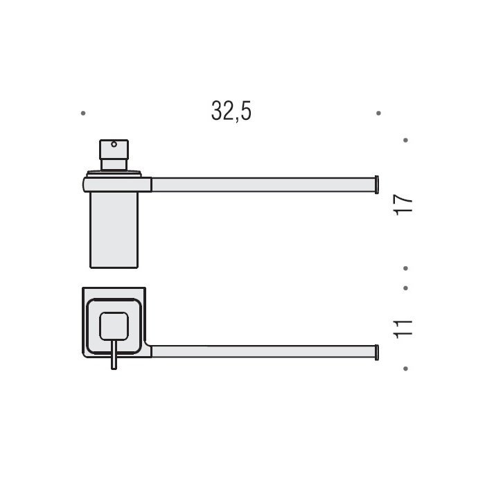 Colombo Lulu Полотенцедержатель 32см с дозатором, цвет: PVD золото/матовое стекло