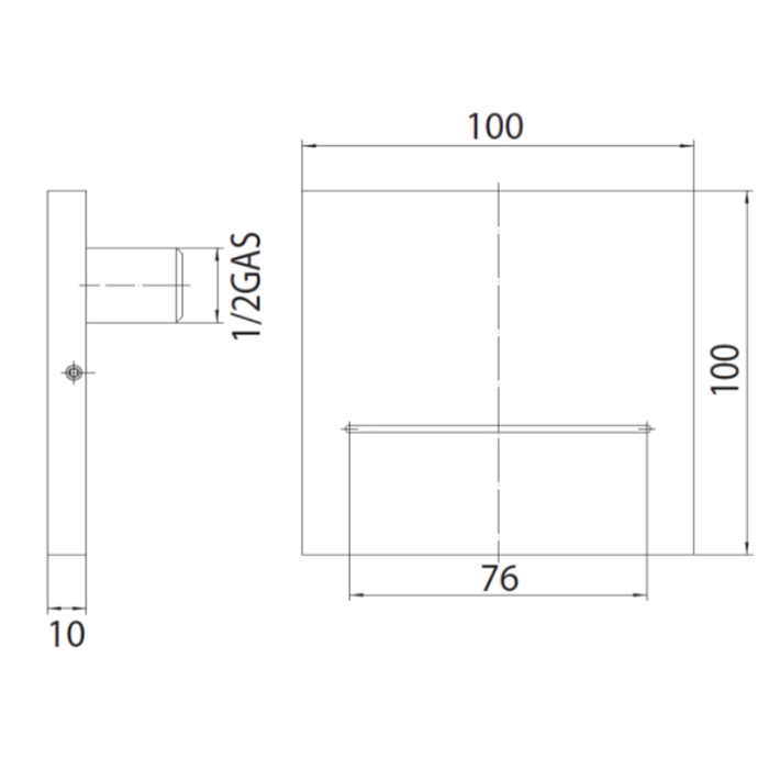 Bossini Bocca OLE' SQUARE Излив для душа, латунь каскадная струя 1/2, цвет: хром