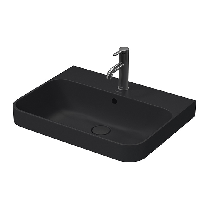 Duravit Happy D.2 Plus Раковина 60х46 см, 1 отв., с переливом, цвет: Anthracite matt