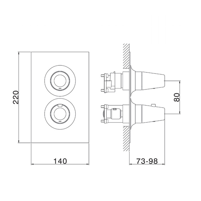 Cisal Vita Смеситель встраиваемый термостатический для душа 3 выхода, цвет: хром