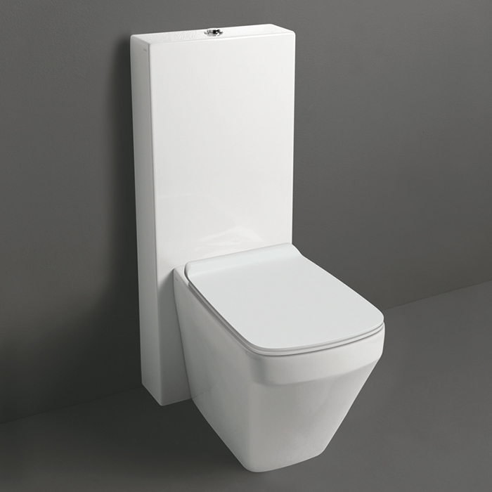 Simas Baden Baden Унитаз приставной безободковый 56х36 см, слив универсальный,  цвет: белый/хром