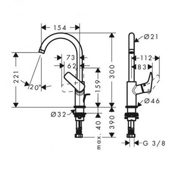 Hansgrohe Logis Смеситель для раковины, 71131000, цвет: хром