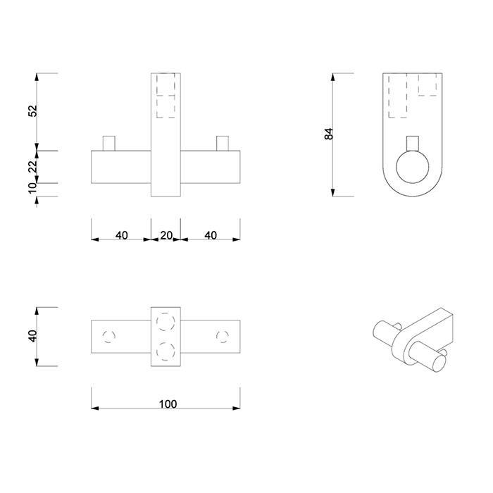 Decor Walther Century HAK2 Крючок двойной, цвет: золото матовое/бронза