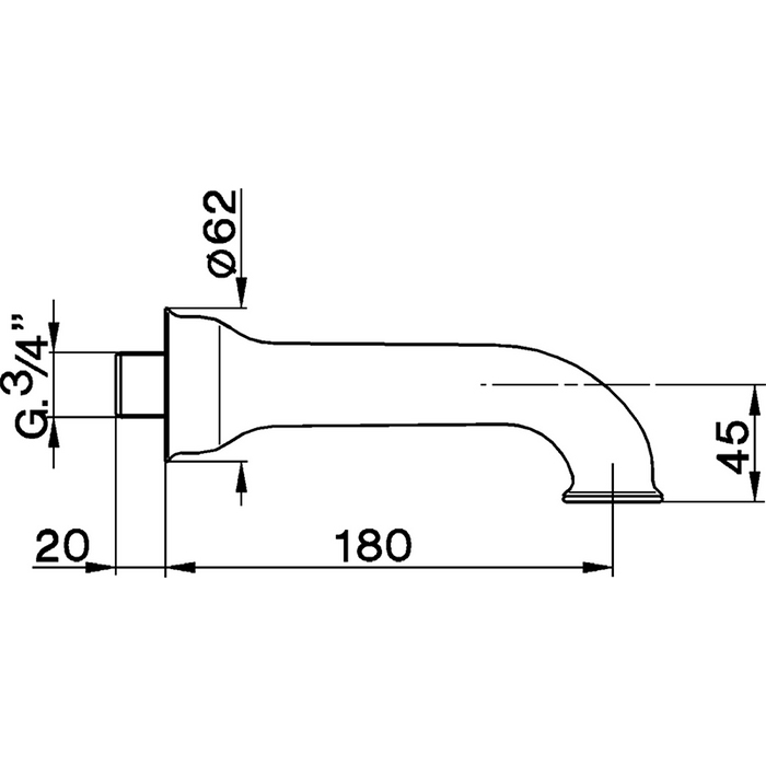 CISAL Arcana Настенный излив 180мм, цвет: золото