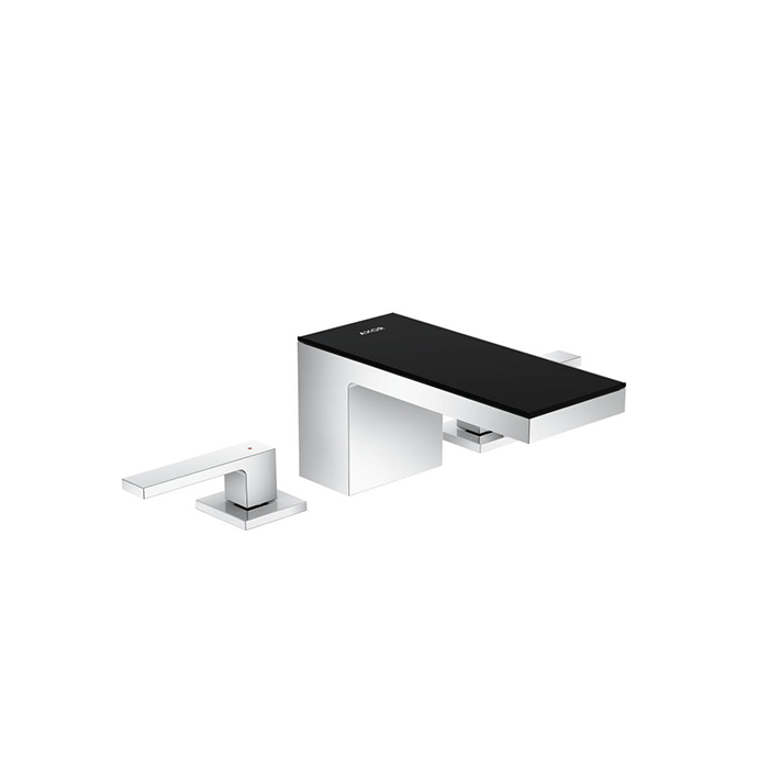 Axor MyEdition Смеситель для раковины 70, на 3 отв., излив 200мм, с донным клапаном, цвет: хром/черное стекло