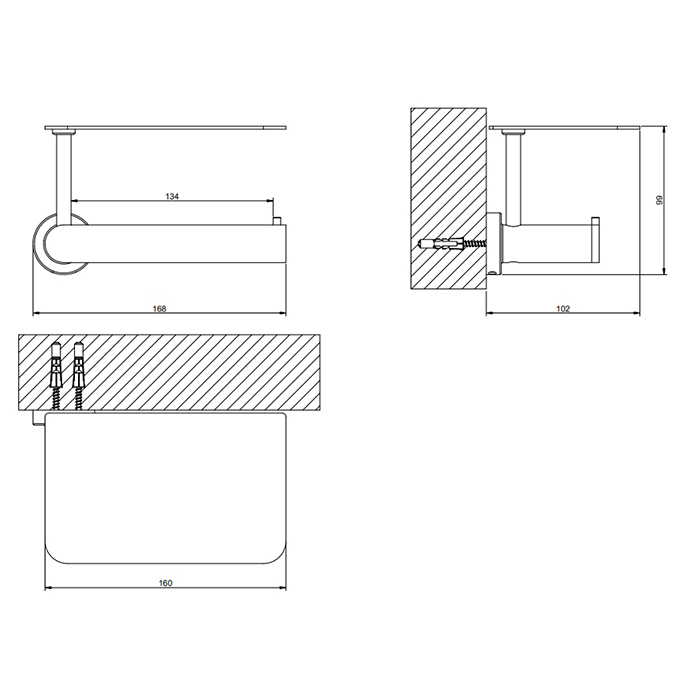 Gessi Emporio accessories Держатель для т/б., с крышкой, подвесной, цвет: хром