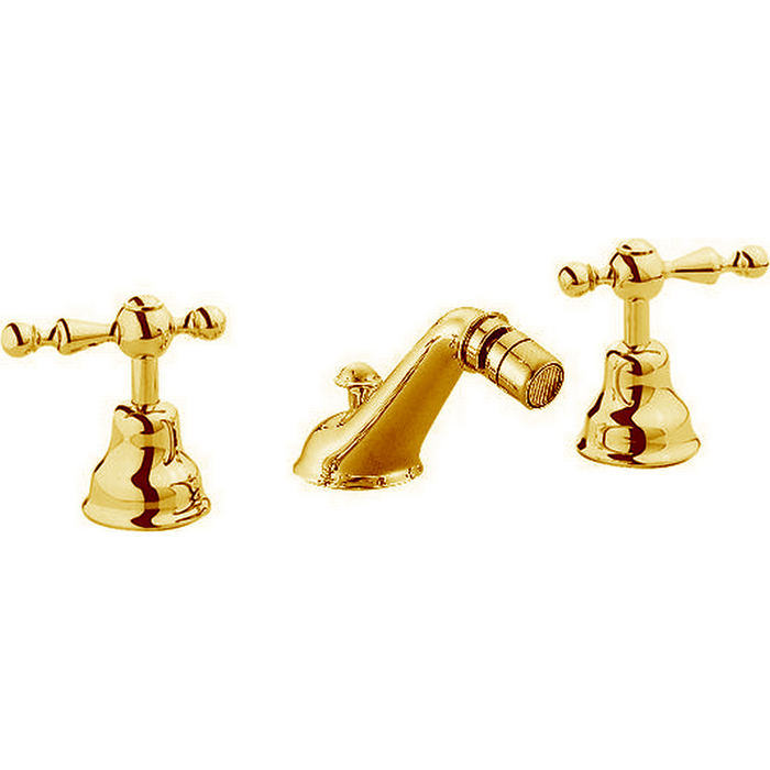 CISAL Arcana America Смеситель для биде на 3 отверстия, с донным клапаном, цвет: золото