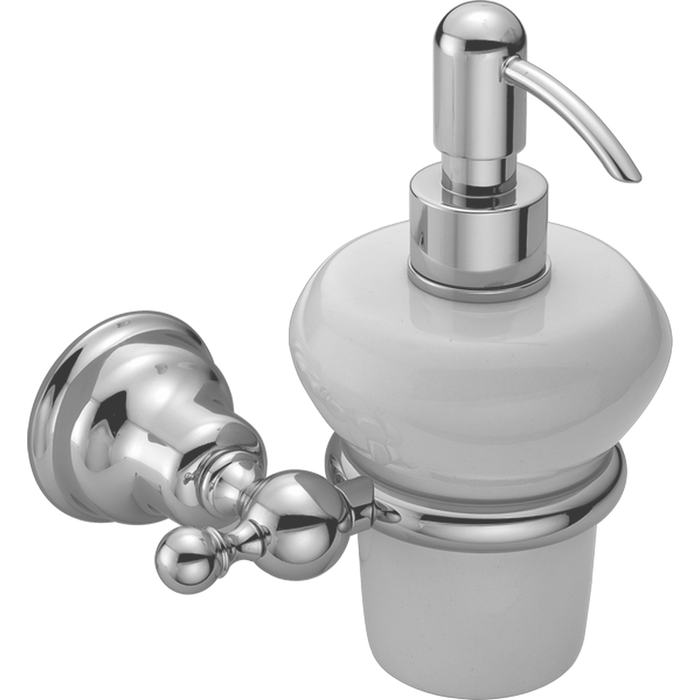 HUBER Croisette Дозатор подвесной, цвет: никель матовый/керамика