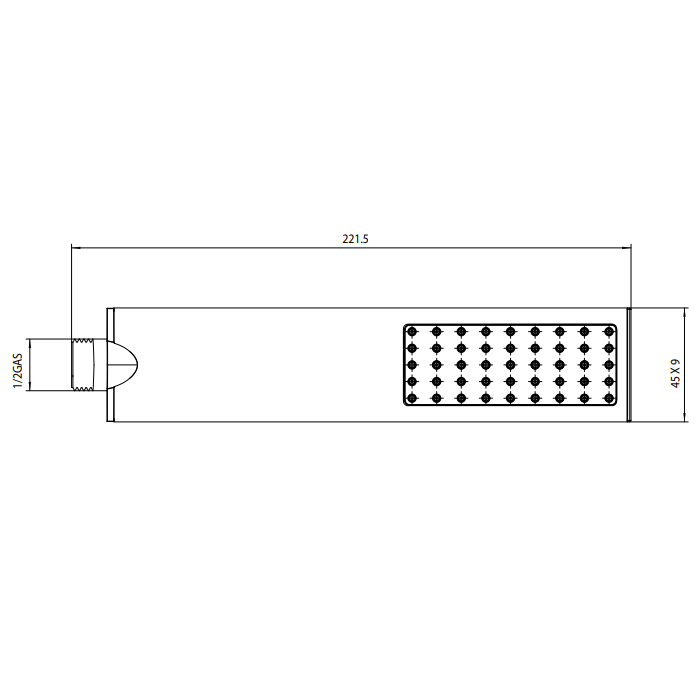 Bossini Flat One Ручной душ, 1 режим, цвет: черный матовый