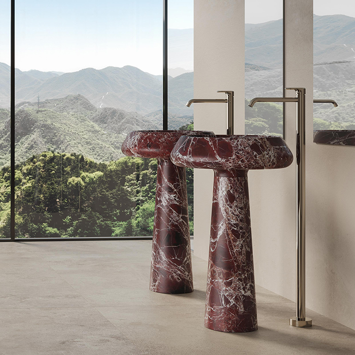 Dea Design Marble Napoli Раковина 54.5х54.5х90см., напольная, без отв., мрамор, цвет: Rosso Levanto