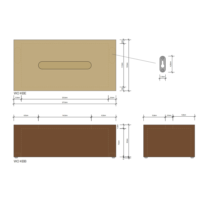 Decor Walther Wood KB Диспенсер для салфеток 27x13.5x8.5см, настольный, цвет: светлый бук