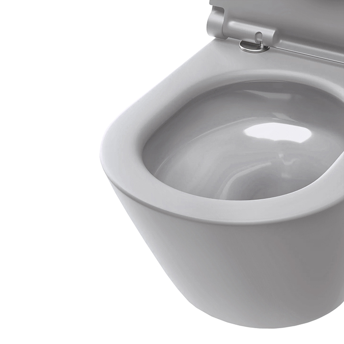 Catalano Zero Унитаз подвесной 55x35см, безободковый, смыв Tornado, покрытие Twinglaze+, цвет: Cemento Satinato