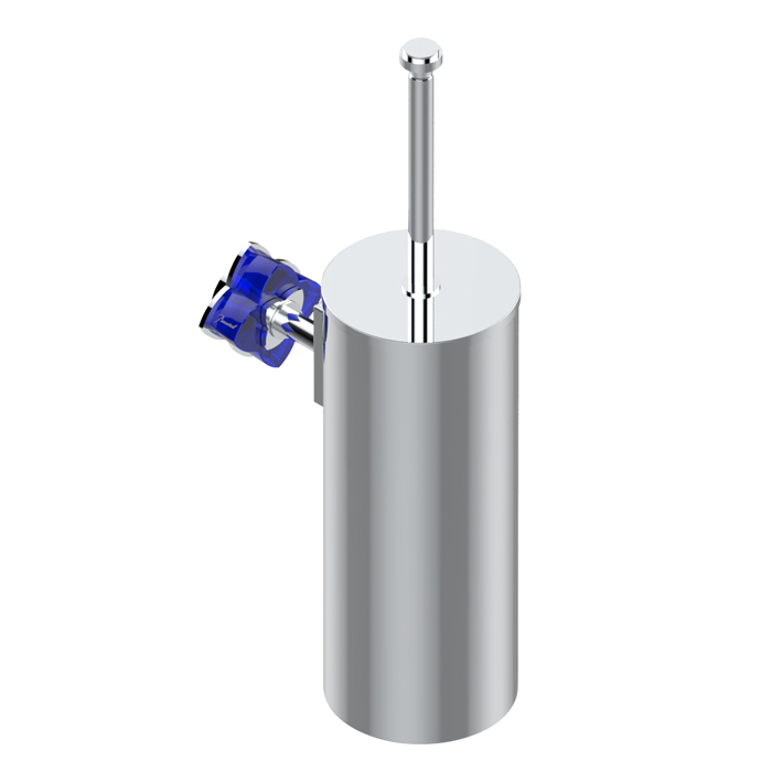THG Pétale de cristal bleu Ёршик для туалета, подвесной, цвет: хром/синий хрусталь