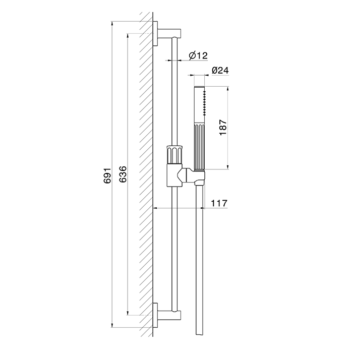 Newform Ionika Allure Душевая стойка с ручным душес, цвет: черный матовый