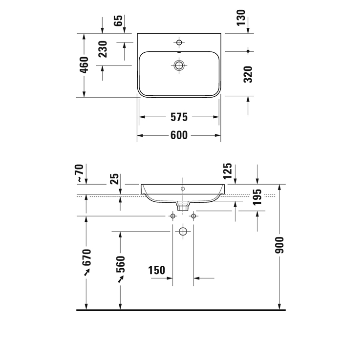 Duravit Happy D.2 Plus Раковина накладная, 60х46см., без отв., выпуск с керамической крышкой, WonderGliss, цвет: Anthracite matt/белый