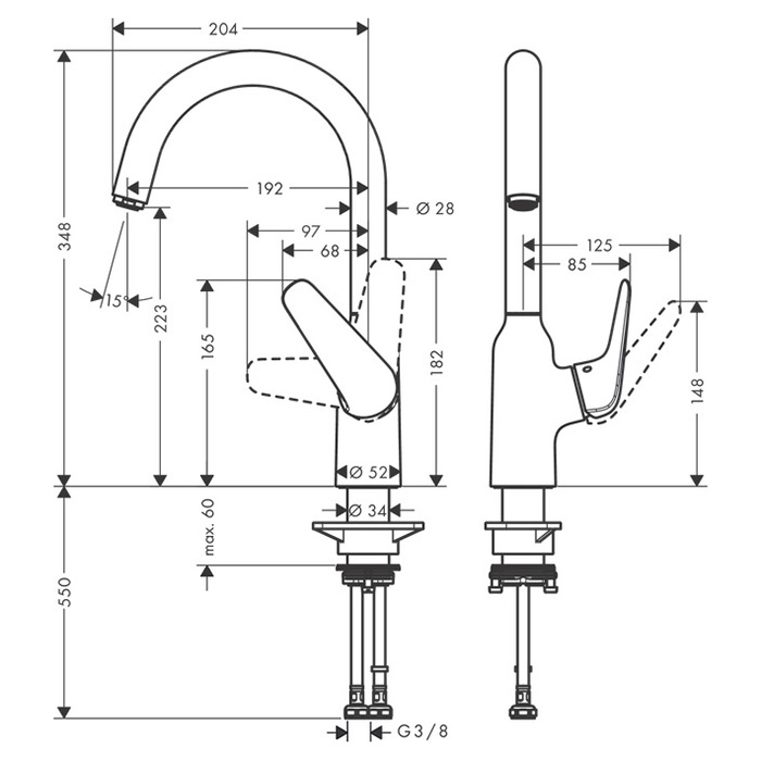 Hansgrohe Focus Смеситель для раковины, на 1 отв., цвет: сталь