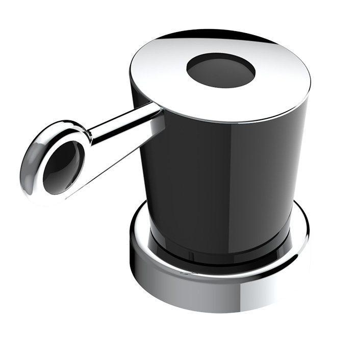  THG Bagatelle pierre noire Вентиль смесителя для раковины, на горячую воду, ручка черная, цвет: хром