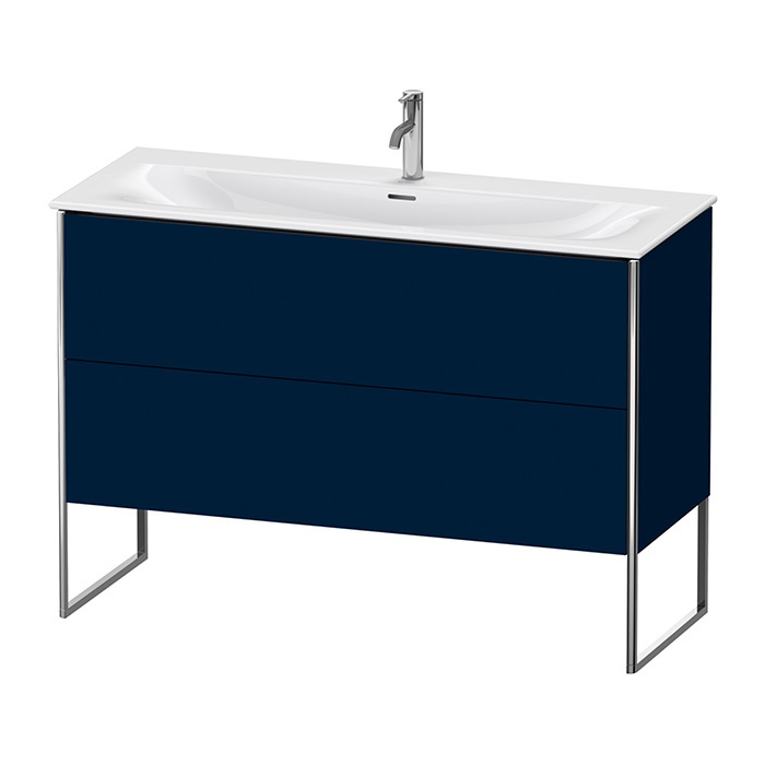 Duravit XSquare Тумба с раковиной 121х59.2x47.8см., напольная, 2 яшика, встроенные ножки с регулировкой по высоте, цвет: Night Blue SaM