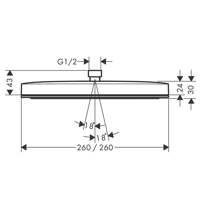Hansgrohe Pulsify E Верхний душ 26х26см., настенный/потолочный, цвет: хром