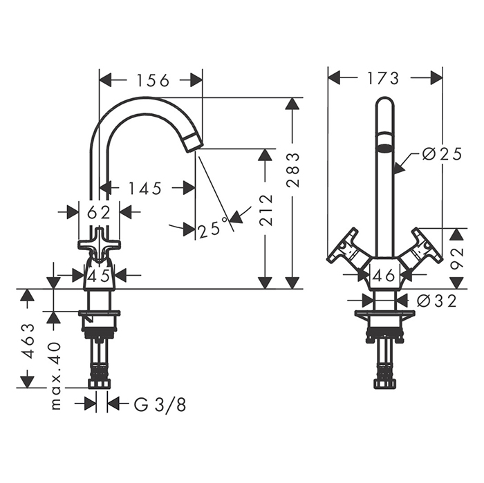 Hansgrohe Logis M32 Смеситель для раковины, на 1 отв., излив: 14.5см., цвет: хром 