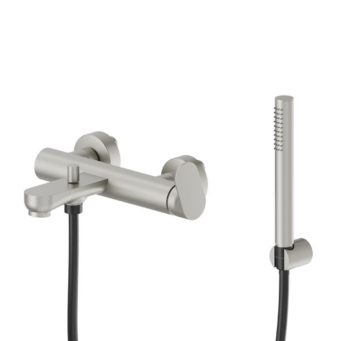 Newform Linfa II Смеситель для ванны, с изливом и ручным душем, цвет: titanium satin