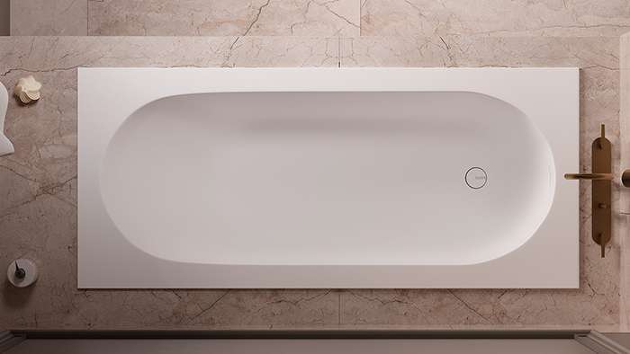 Salini Lofo Kit Ванна 168.8х74.2х59см., встраиваемая, Solid Surface, с донным клапаном, сифоном, ножками, слив-переливом, цвет: белый матовый