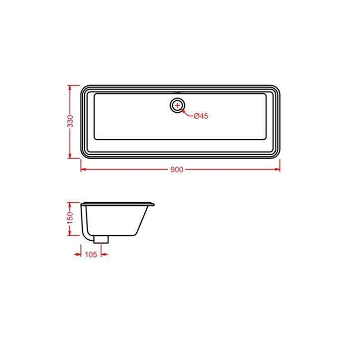 Artceram WASHBASINS GEA Раковина 90х33 см, без отв., цвет: белый