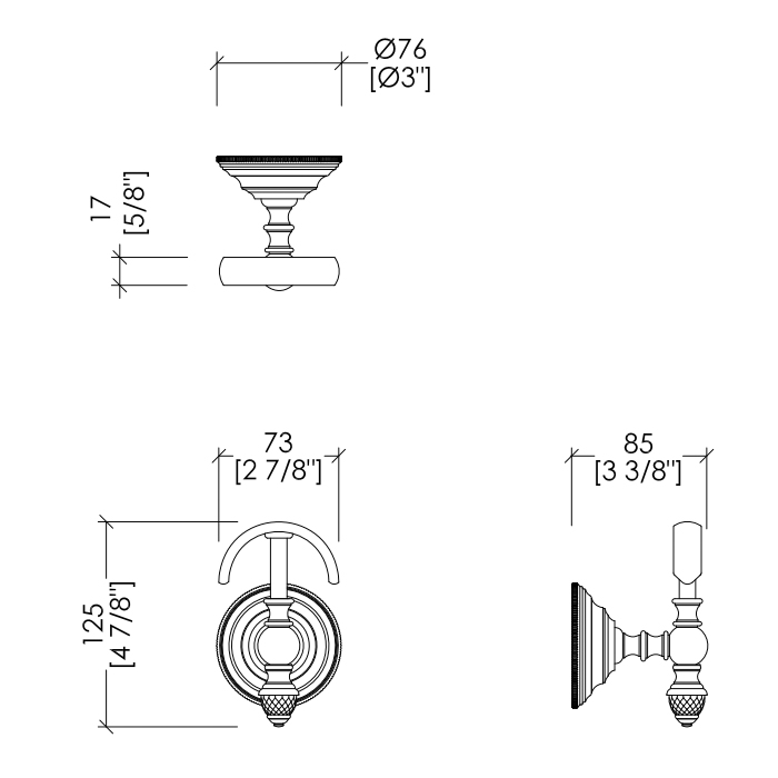 Devon&Devon Diamond Крючок, подвесной, цвет: никель блестящий