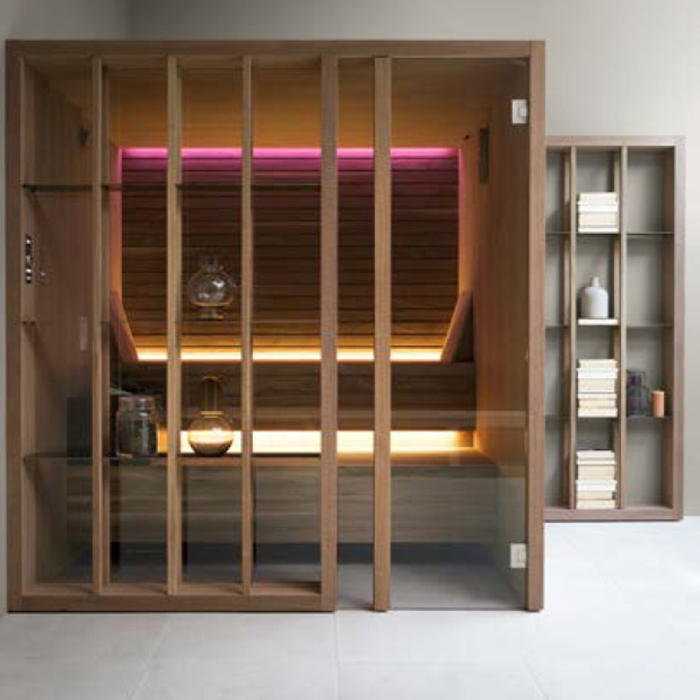 Effegibi Yoku S Shelf Био-Сауна 230x200х214см, угловая SX, цвет: черный орех