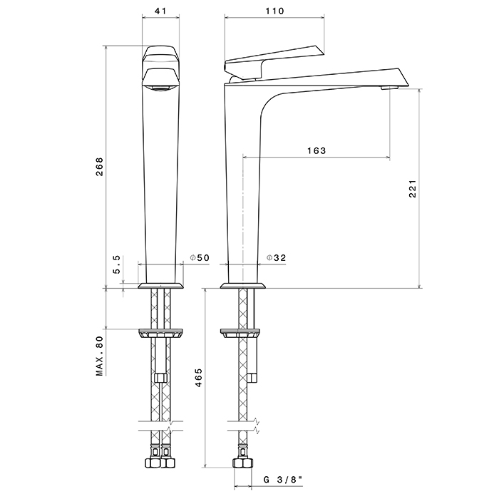 Newform Nio Смеситель для раковины, 1 отв., высокий, цвет: черный матовый