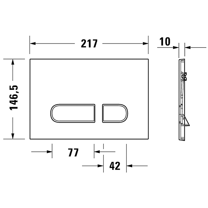 Duravit DuraSystem Клавиша смыва для унитаза, двойной смыв, цвет: черный матовый