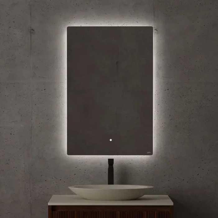 Salini Зеркало для ванны OMBRA 70х90х2.5см., с LED подсветкой, влагостойкое AGC Сrystalvision, сенс. выкл., крепления, обогрев, антизапот.	