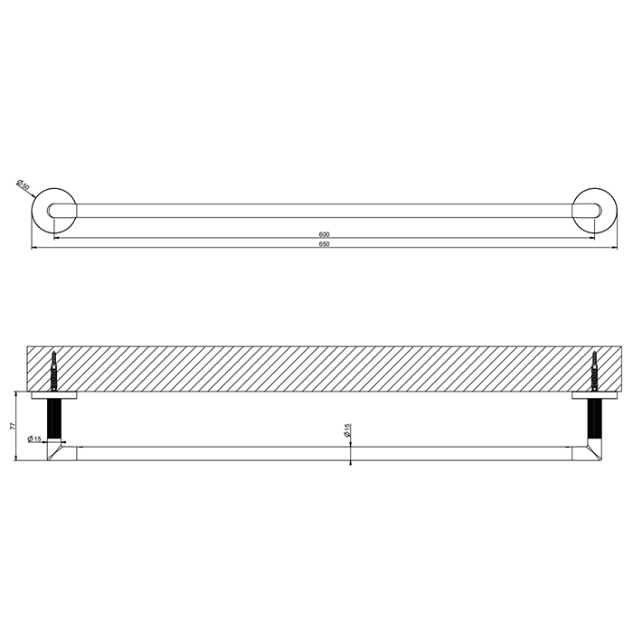 Gessi Ingranaggio Полотенцедержатель, 60 см, цвет: Finox Brushed Nickel