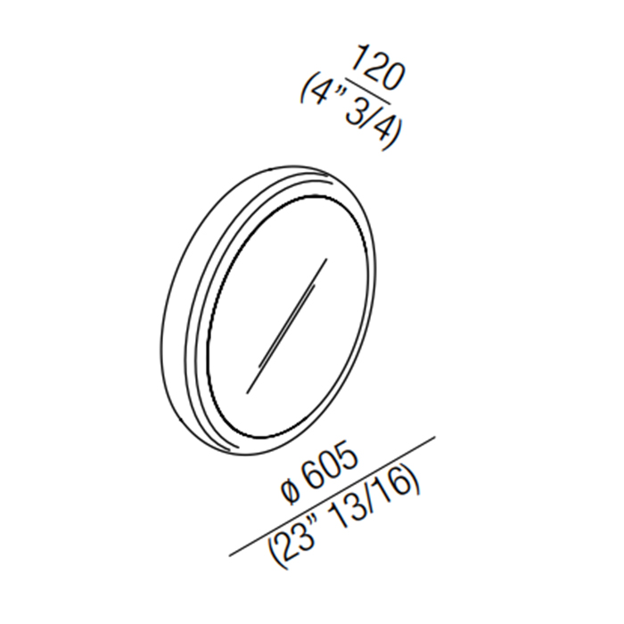 Agape Solid Круглое зеркало d60.5x12 см с подсветкой, цвет: металл