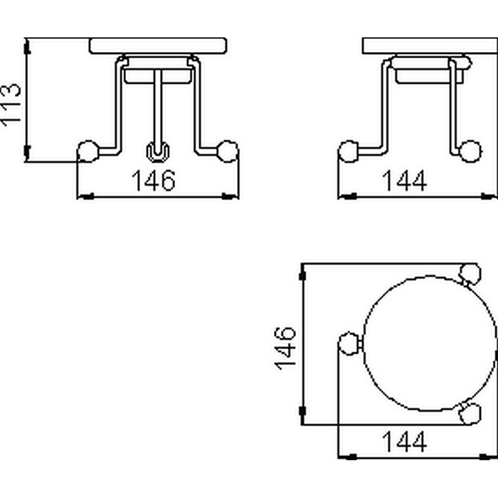 HUBER Croisette Мыльница настольная, цвет: хром/керамика