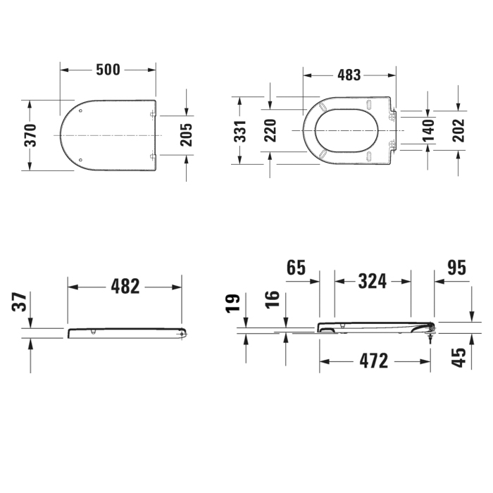 Duravit Starck 2  Сиденье для  унитаза , (для 253309, 212909) петли сталь, цвет: белый